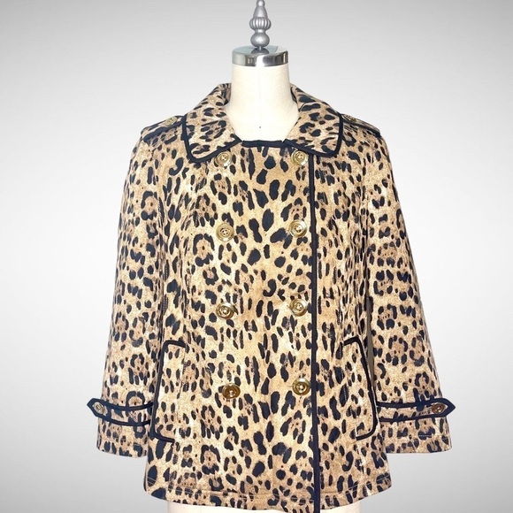 White House Black Market Leopard Print Jacket 4 Small - Picture 6 of 16
